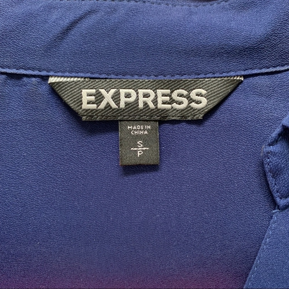 Express Blue Color Block Dress - Picture 4 of 4